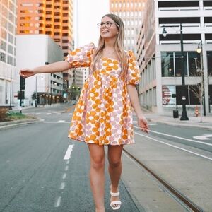 Altar’d State Retro Floral Puff Dress NWT